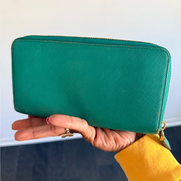 MCM Teal Studded Zip Wallet - Picture 2 of 7